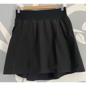 SPANX Get Moving Pleated Skort Women's L Very Black Stretch Shorts Tennis Skirt